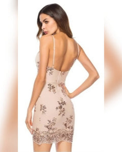 VESTIDO CORTO CON TUL BORDADO