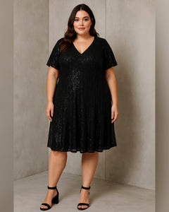 VESTIDO TUNICA LENTEJUELAS PLUS SIZE