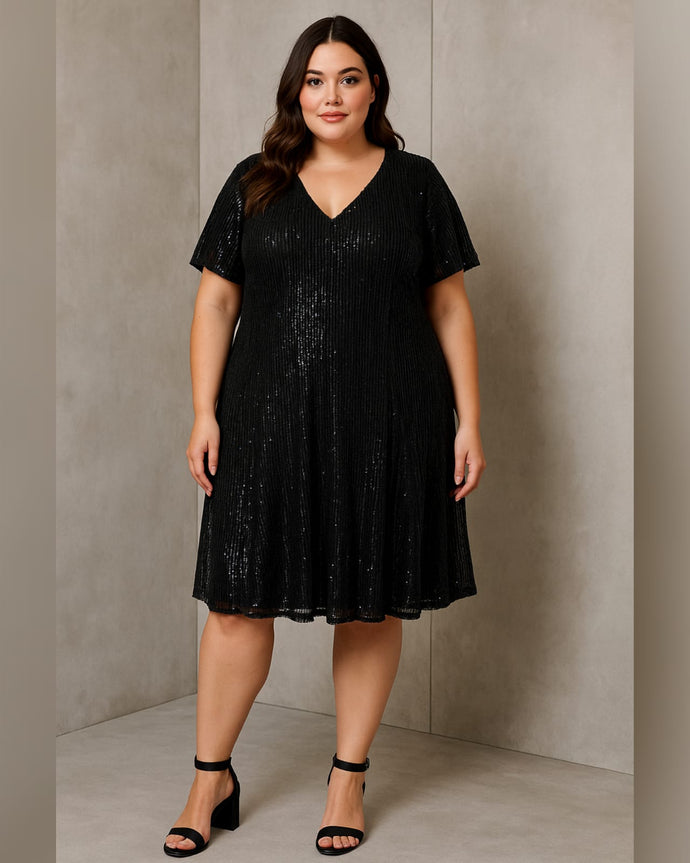 VESTIDO TUNICA LENTEJUELAS PLUS SIZE