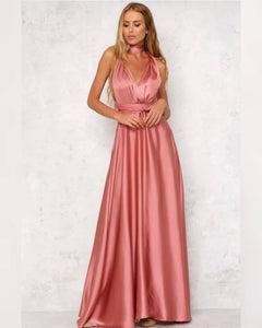 VESTIDO LARGO SEDA MULTIFORMA