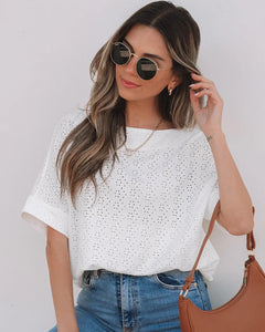 BLUSA BRODERIE MANGAS CAIDAS