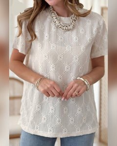 BLUSA BRODERIE FLORES MAS ROMBOS