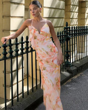 Cargar imagen en el visor de la galería, VESTIDO LARGO ESTAMPADO RUFFLE
