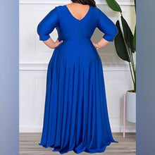 Cargar imagen en el visor de la galería, VESTIDO LARGO CON MANGA PLUS SIZE (TALLE GRANDE)
