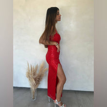 Cargar imagen en el visor de la galería, VESTIDO TUBO LENTEJUELAS LARGO
