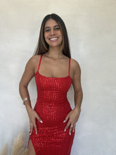 Cargar imagen en el visor de la galería, VESTIDO TUBO LENTEJUELAS LARGO
